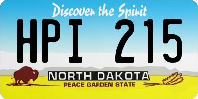 ND license plate HPI215