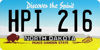 ND license plate HPI216