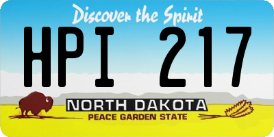 ND license plate HPI217