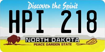 ND license plate HPI218