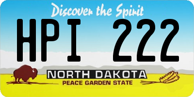 ND license plate HPI222