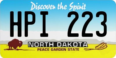 ND license plate HPI223