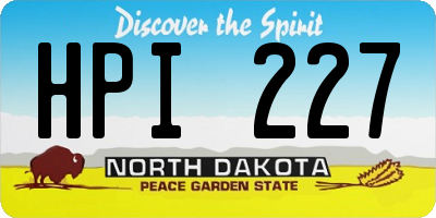 ND license plate HPI227