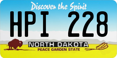 ND license plate HPI228