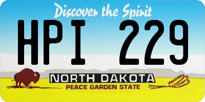 ND license plate HPI229