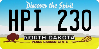 ND license plate HPI230