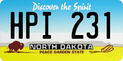 ND license plate HPI231