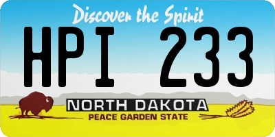 ND license plate HPI233