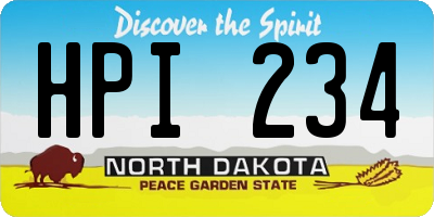 ND license plate HPI234