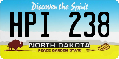 ND license plate HPI238
