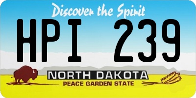 ND license plate HPI239