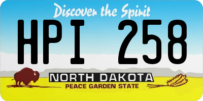 ND license plate HPI258
