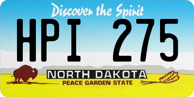 ND license plate HPI275