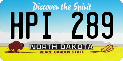 ND license plate HPI289