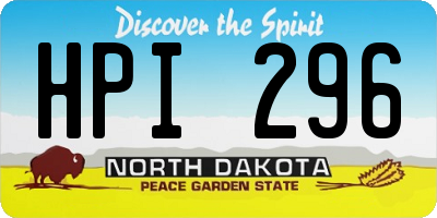 ND license plate HPI296