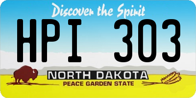 ND license plate HPI303