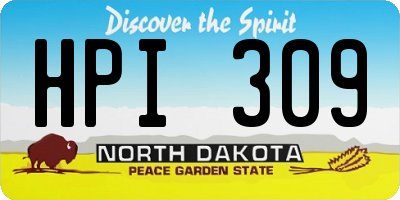 ND license plate HPI309