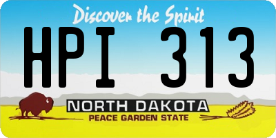 ND license plate HPI313