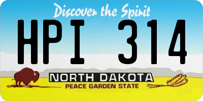 ND license plate HPI314