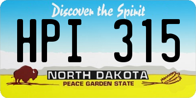 ND license plate HPI315