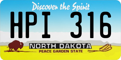 ND license plate HPI316