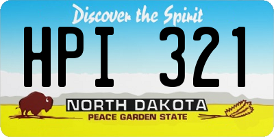 ND license plate HPI321