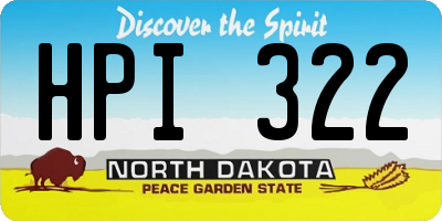 ND license plate HPI322