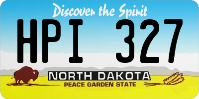ND license plate HPI327