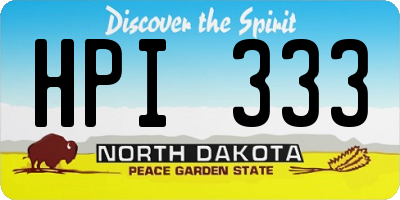 ND license plate HPI333