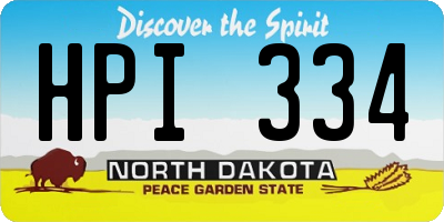 ND license plate HPI334