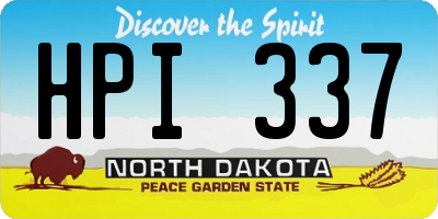 ND license plate HPI337