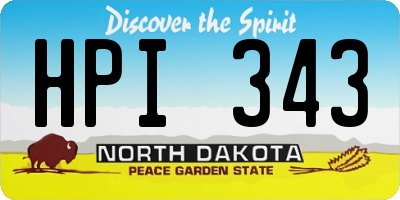 ND license plate HPI343