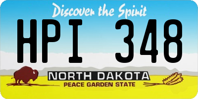 ND license plate HPI348