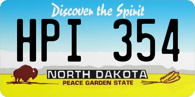 ND license plate HPI354