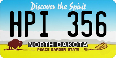 ND license plate HPI356