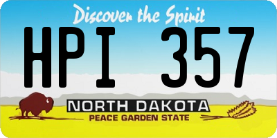 ND license plate HPI357