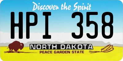 ND license plate HPI358