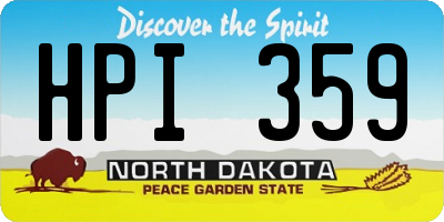 ND license plate HPI359