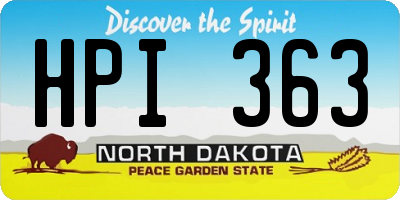 ND license plate HPI363
