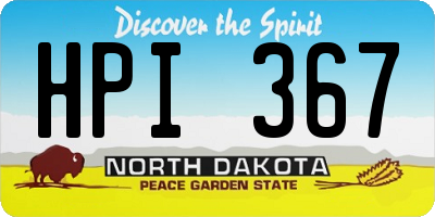 ND license plate HPI367
