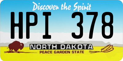 ND license plate HPI378