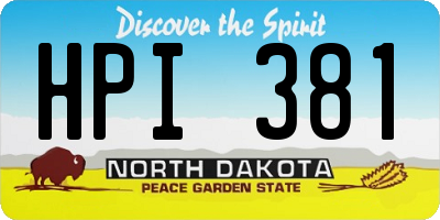 ND license plate HPI381
