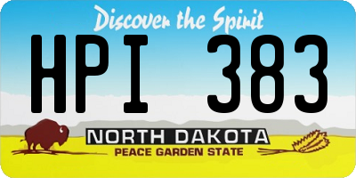 ND license plate HPI383