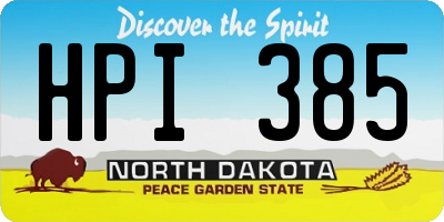 ND license plate HPI385
