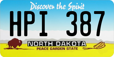 ND license plate HPI387