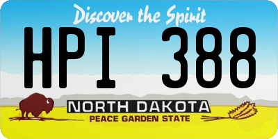 ND license plate HPI388