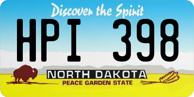 ND license plate HPI398