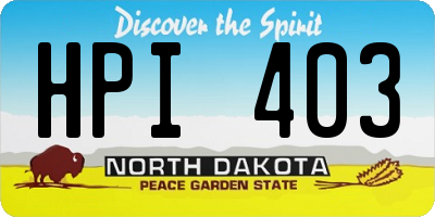 ND license plate HPI403
