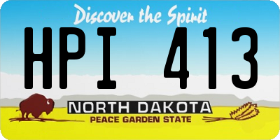 ND license plate HPI413