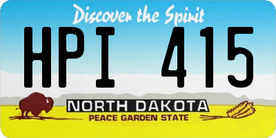ND license plate HPI415